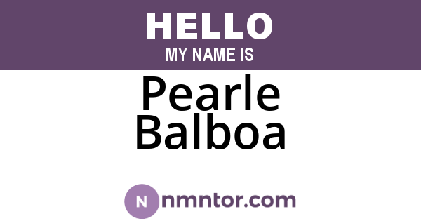 Pearle Balboa