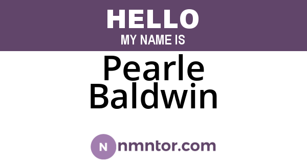 Pearle Baldwin