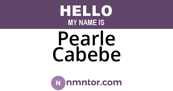 Pearle Cabebe