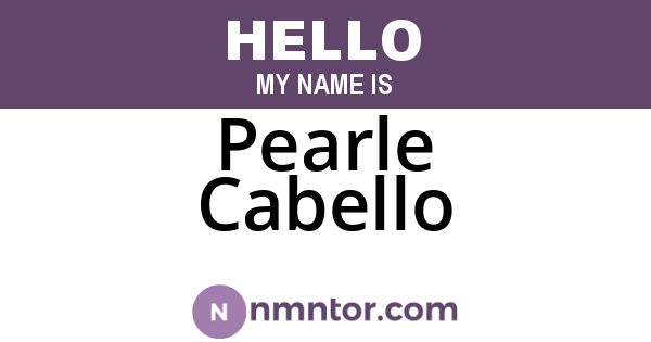 Pearle Cabello