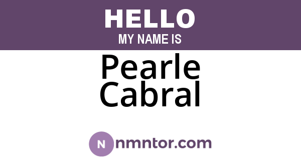 Pearle Cabral