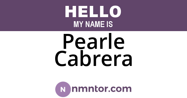 Pearle Cabrera