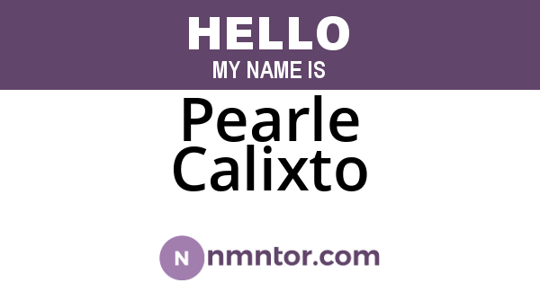 Pearle Calixto