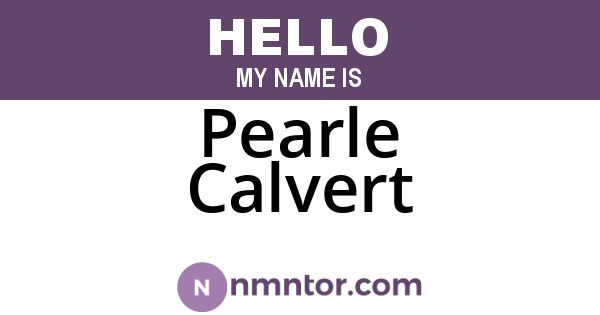 Pearle Calvert