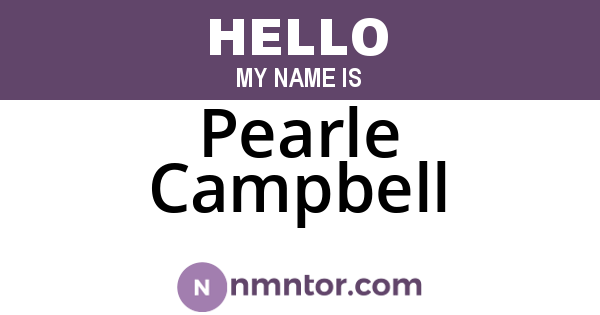 Pearle Campbell