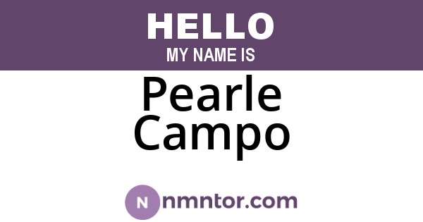Pearle Campo