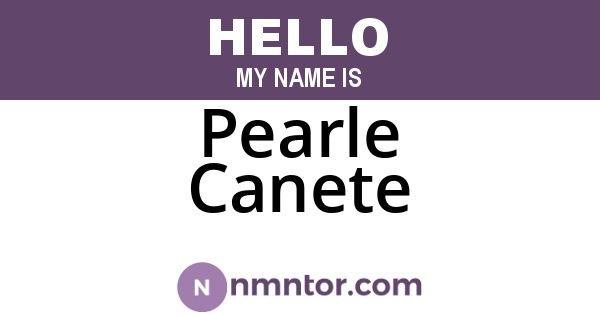 Pearle Canete