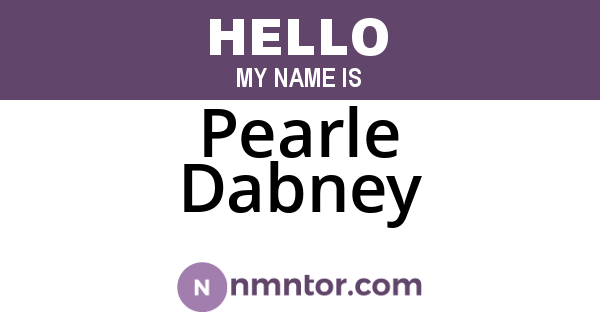 Pearle Dabney