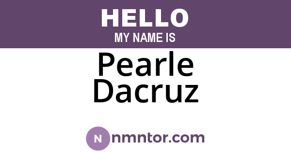 Pearle Dacruz