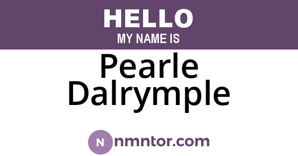 Pearle Dalrymple