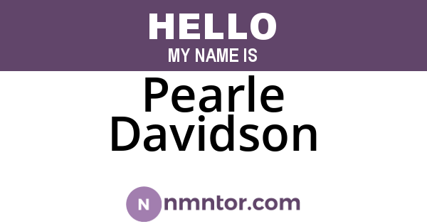 Pearle Davidson