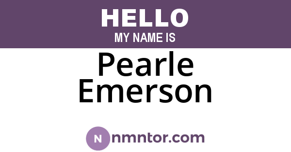 Pearle Emerson