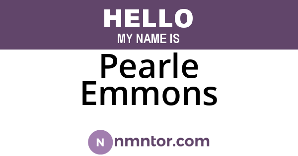 Pearle Emmons