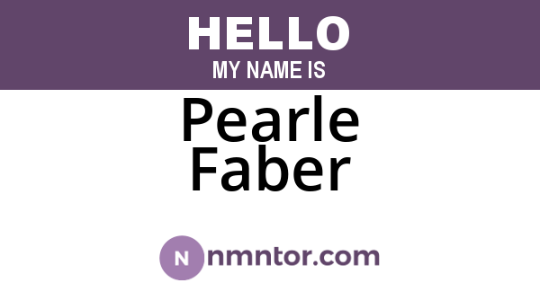 Pearle Faber