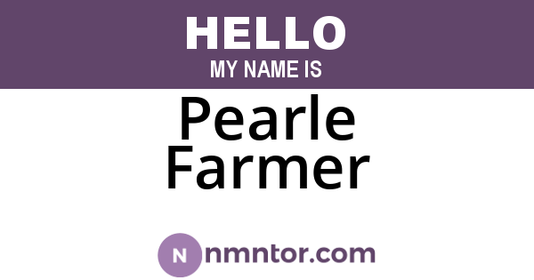 Pearle Farmer