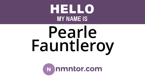 Pearle Fauntleroy