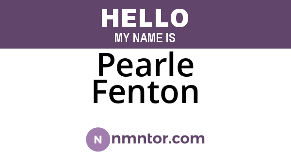 Pearle Fenton
