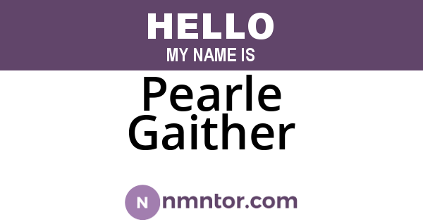 Pearle Gaither