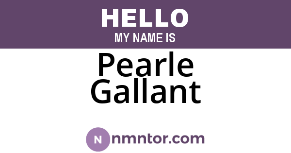 Pearle Gallant