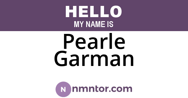 Pearle Garman