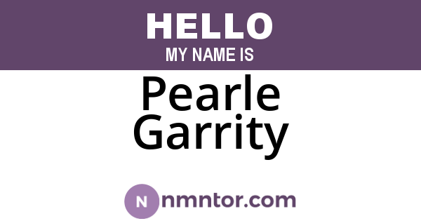 Pearle Garrity