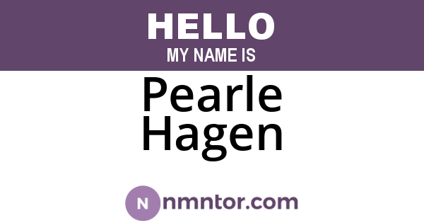 Pearle Hagen