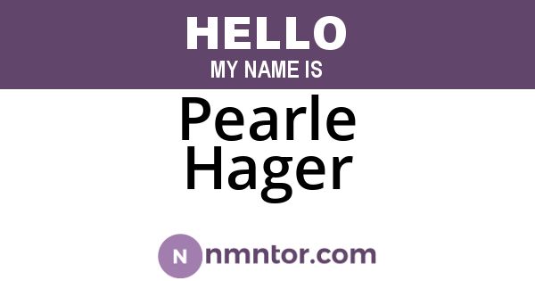 Pearle Hager