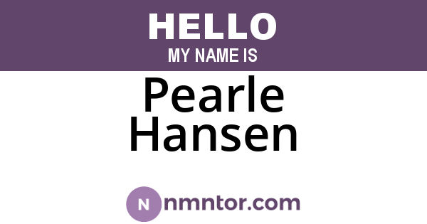 Pearle Hansen
