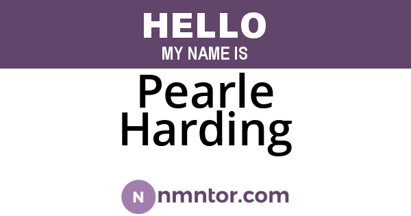Pearle Harding