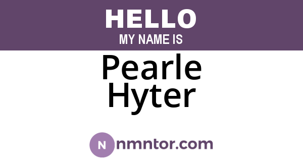 Pearle Hyter