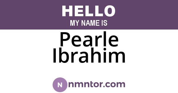 Pearle Ibrahim