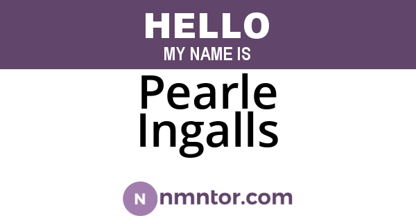 Pearle Ingalls