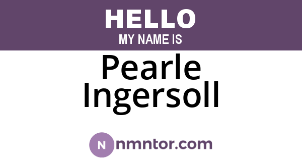 Pearle Ingersoll