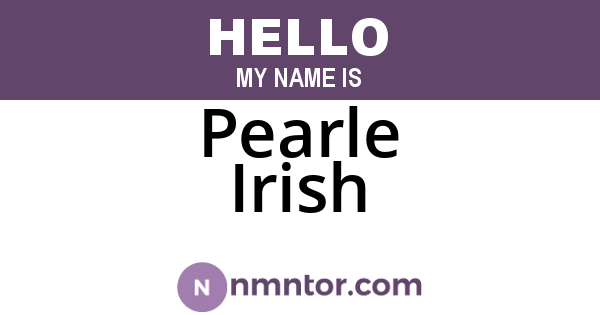 Pearle Irish
