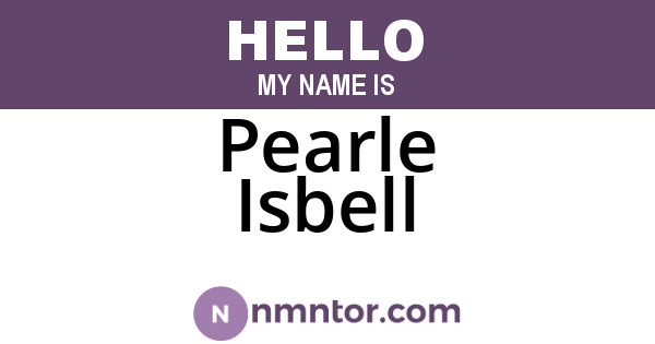 Pearle Isbell