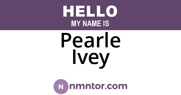 Pearle Ivey