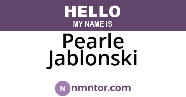 Pearle Jablonski