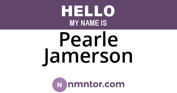 Pearle Jamerson