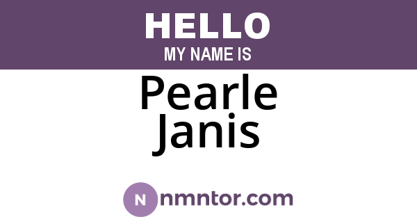 Pearle Janis
