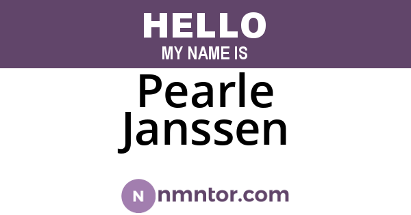 Pearle Janssen