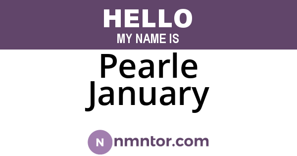 Pearle January