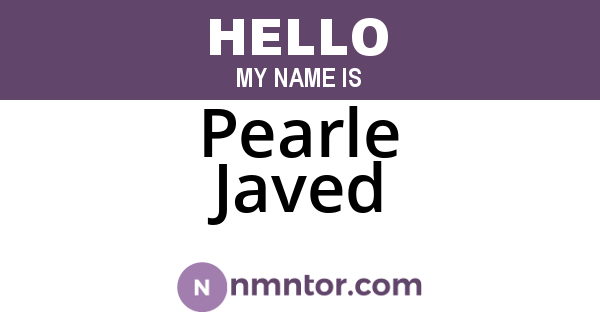 Pearle Javed