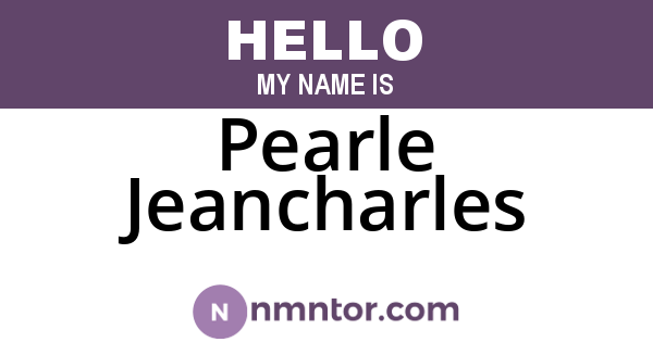 Pearle Jeancharles