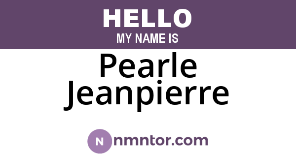 Pearle Jeanpierre