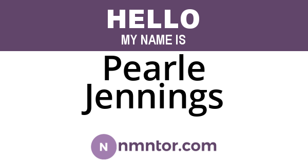 Pearle Jennings