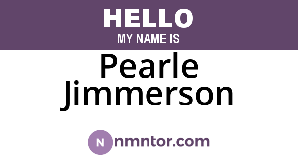 Pearle Jimmerson