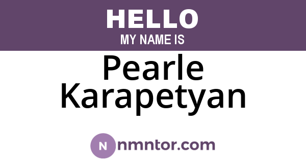 Pearle Karapetyan