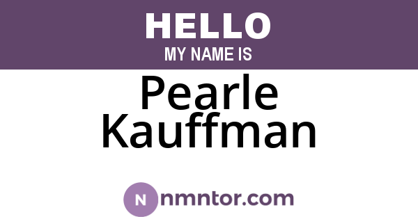 Pearle Kauffman