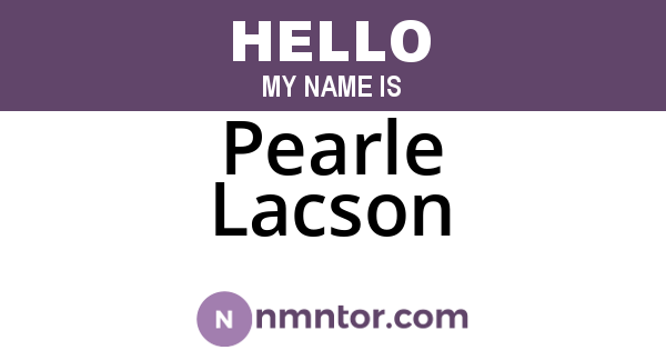 Pearle Lacson
