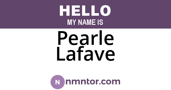Pearle Lafave
